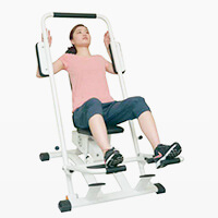 胸郭周辺筋群の弾力性・伸張性。下肢のアシストと合わせることで動的に呼吸筋を快然。